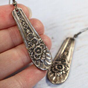 Vintage Earrings 1953 William Rogers “Jubilee” Silverplate Flatware Repurposed